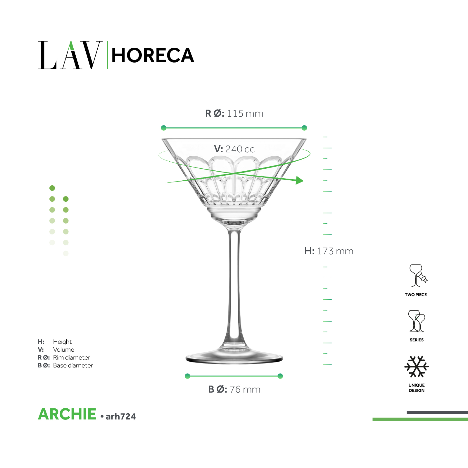 Archie Martini Glass